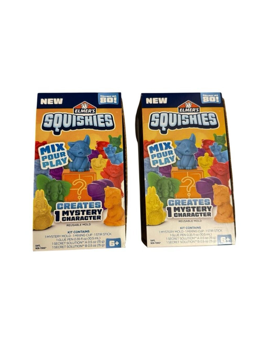 NEW TWO Elmer’s Squishies DIY Toy Activity Kit Mystery Character Creativity Kit